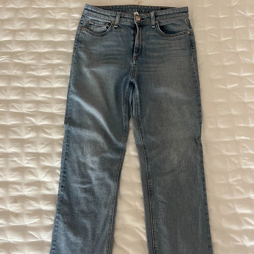 Rag & Bone Nina high rise ankle cigarette with raw hem detail size 29